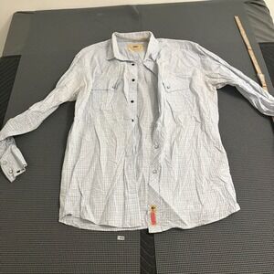 Larry Mahan Cowboy Collection Blue Plaid Pearl Snap Western Shirt Mens XL